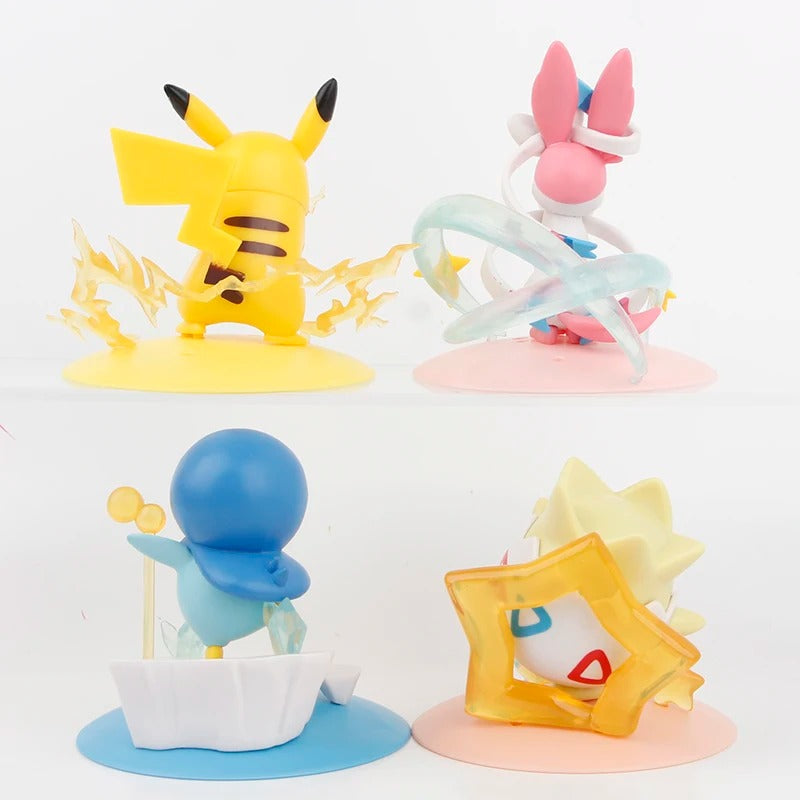 Pokémon Mini Figures Set | Pikachu, Sylveon, Piplup & Togepi Collectible Statues (4pcs)