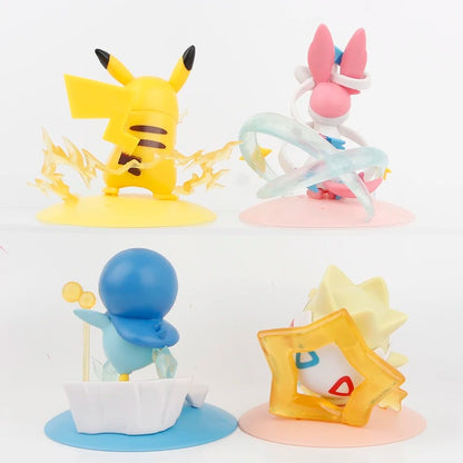 Pokémon Mini Figures Set | Pikachu, Sylveon, Piplup & Togepi Collectible Statues (4pcs)