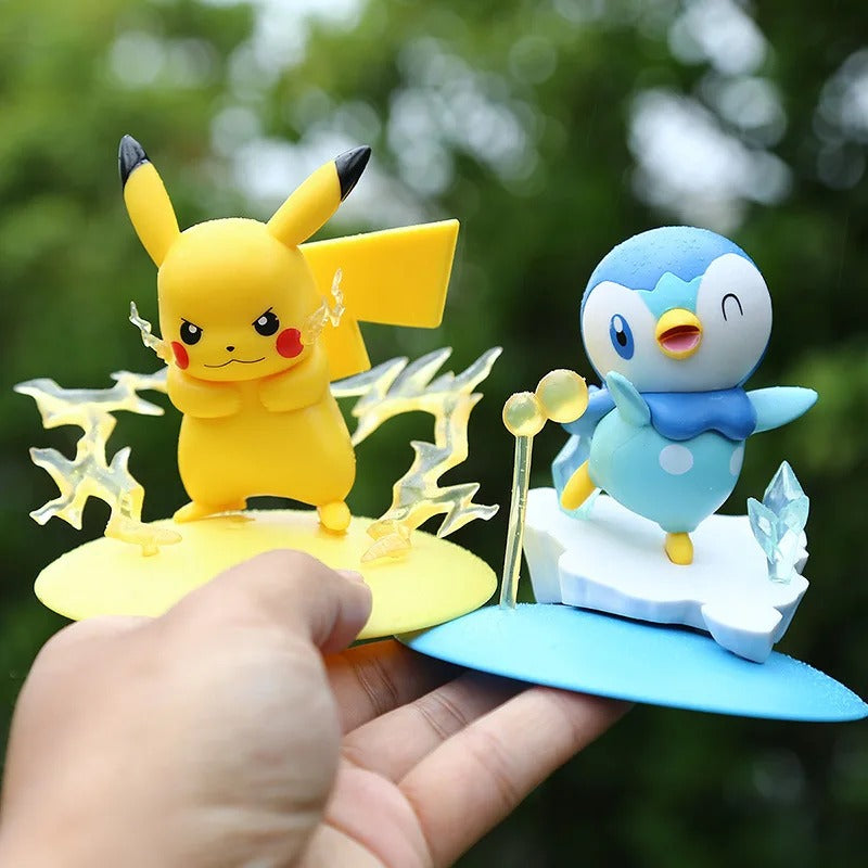Pokémon Mini Figures Set | Pikachu, Sylveon, Piplup & Togepi Collectible Statues (4pcs)