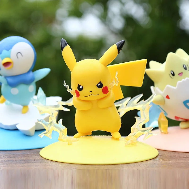 Pokémon Mini Figures Set | Pikachu, Sylveon, Piplup & Togepi Collectible Statues (4pcs)