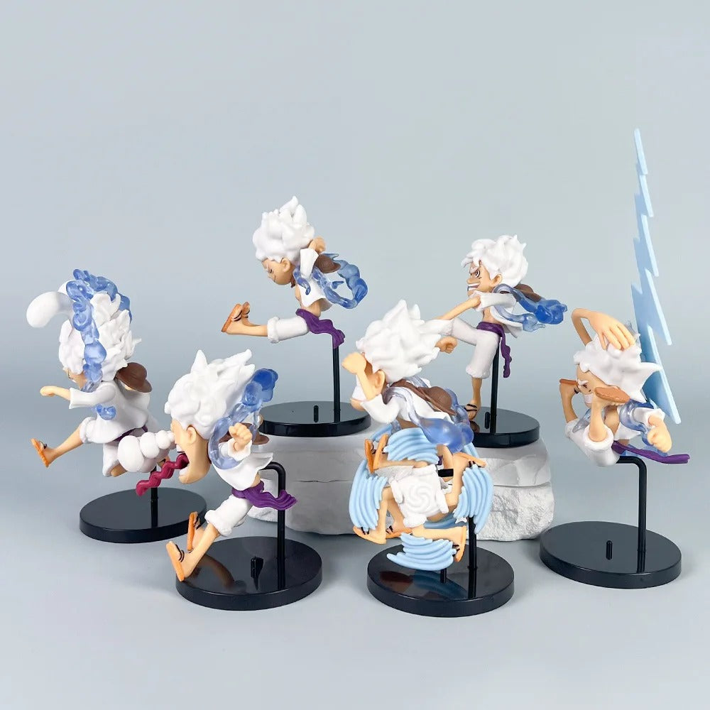 One Piece Luffy Gear 5 Anime Figure (Set of 6)