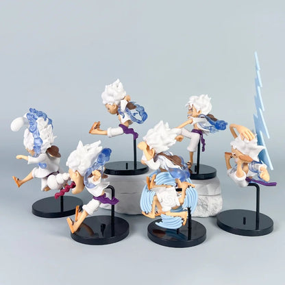 One Piece Luffy Gear 5 Anime Figure (Set of 6)