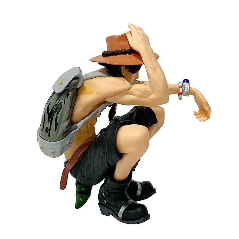Portgas D. Ace Squatting Pose Figure | 22cm One Piece Fire Fist Statue