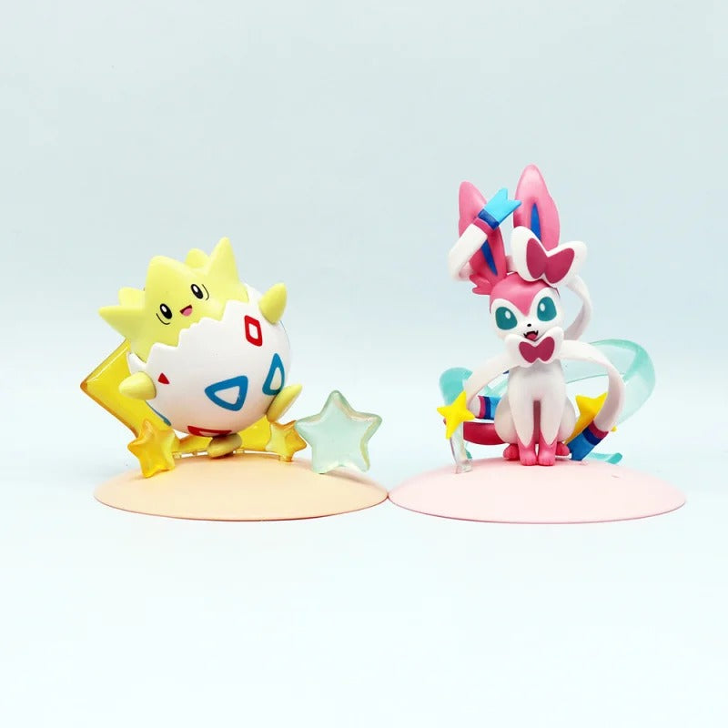 Pokémon Mini Figures Set | Pikachu, Sylveon, Piplup & Togepi Collectible Statues (4pcs)