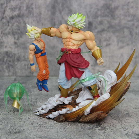 Broly vs Goku Action Figure 19cm | Dragon Ball Z Collectible Statue with Detachable Hand