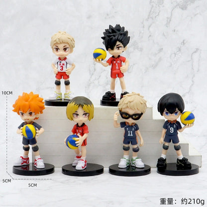 Haikyu!! Karasuno & Nekoma Chibi Figure Set (6 Pcs)