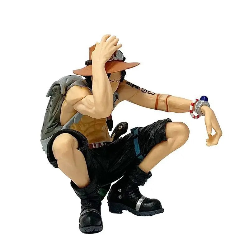 Portgas D. Ace Squatting Pose Figure | 22cm One Piece Fire Fist Statue