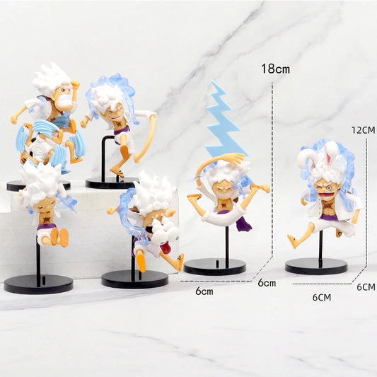 One Piece Luffy Gear 5 Anime Figure (Set of 6)