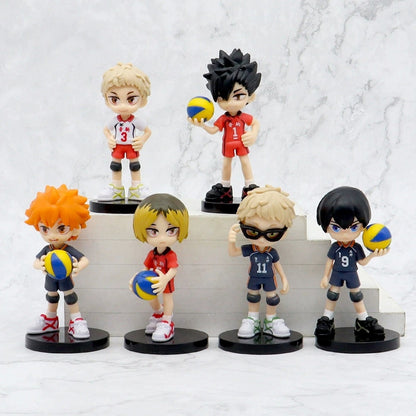 Haikyu!! Karasuno & Nekoma Chibi Figure Set (6 Pcs)