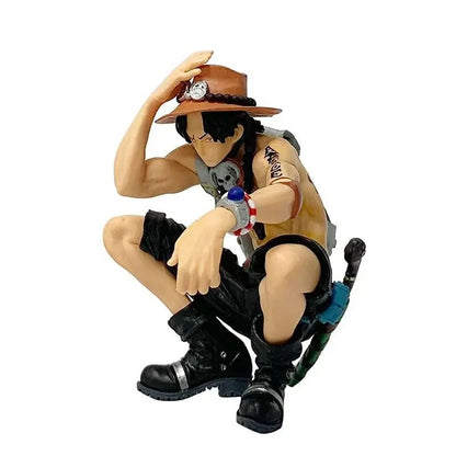 Portgas D. Ace Squatting Pose Figure | 22cm One Piece Fire Fist Statue