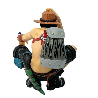 Portgas D. Ace Squatting Pose Figure | 22cm One Piece Fire Fist Statue