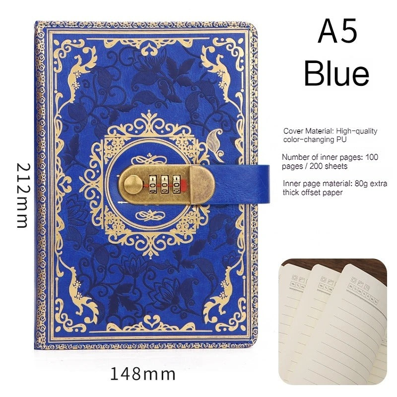 Vintage Floral Journal And Antique Code Lock