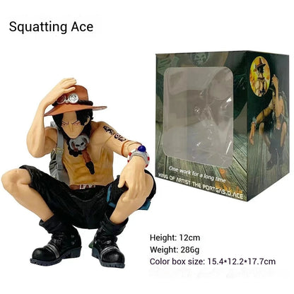 Portgas D. Ace Squatting Pose Figure | 22cm One Piece Fire Fist Statue