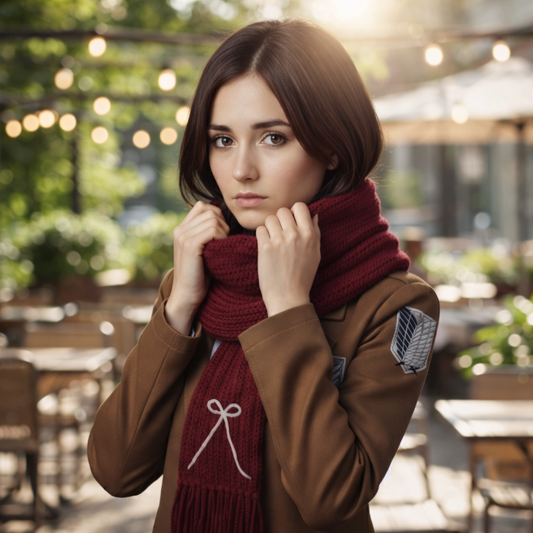 Mikasa Ackerman Signature Scarf | Attack on Titan Woolen Scarf
