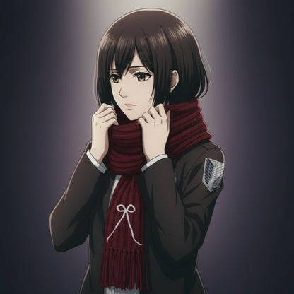 Mikasa Ackerman Signature Scarf | Attack on Titan Woolen Scarf